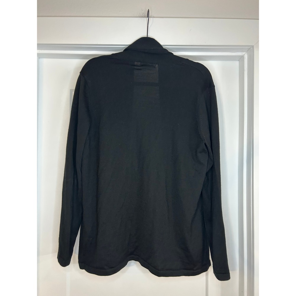 Calvin Klein Womens Black Wool Blend Open Front Shawl Collar Cardigan Sweater M - Picture 5 of 9